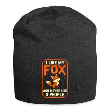 Rotfuchs Fuchs Tier Füchse Lustig Niedlich - Jersey-Beanie - Anthrazit - Vorne