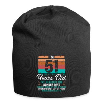51ème anniversaire Idée Anniversaires Rétro 51 ans - Bonnet en jersey - noir - Devant