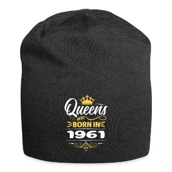 Queens Are Born In 1961 - Jersey Beanie - charcoal grey - Front