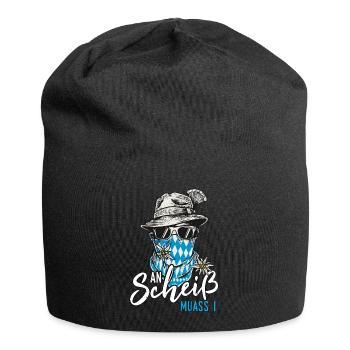 T-Shirt Herren Trachtenshirt bayrisch - Jersey-Beanie - Schwarz - Vorne
