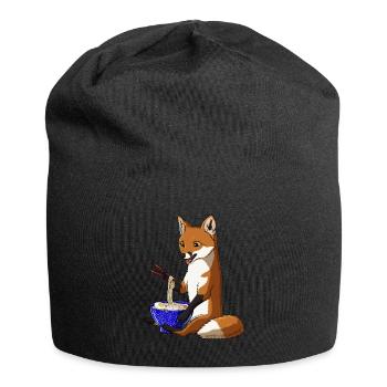 Japanischer Kawaii Fuchs Ramen Nudeln Rotfuchs - Jersey-Beanie - Schwarz - Vorne