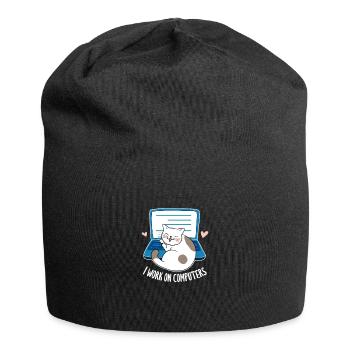 Ordinateur - Bonnet en jersey - noir - Devant