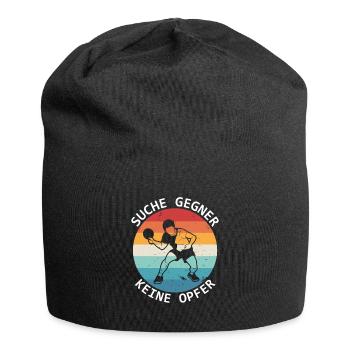 Tischtennis Suche Gegner Keine Opfer - Jersey-Beanie - Schwarz - Vorne