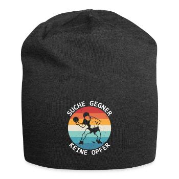 Tischtennis Suche Gegner Keine Opfer - Jersey-Beanie - Anthrazit - Vorne