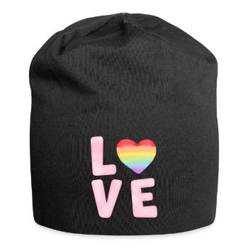LGBTQ Gay Pride Month Rainbow Love is Love - Jersey-Beanie - Schwarz - Vorne