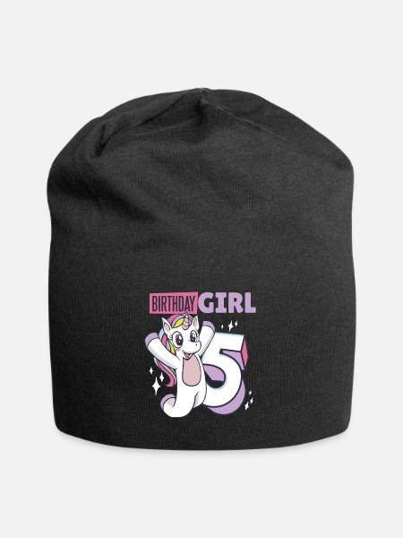 Bambini 5 ° compleanno Ragazza Compleanno Ragazza 5 anni - Beanie in jersey - nero