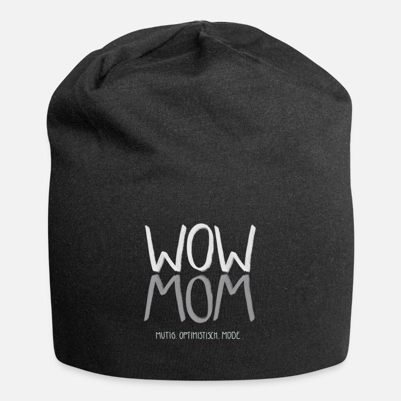 WOW MOM bravely optimistic tired - Jersey Beanie - black