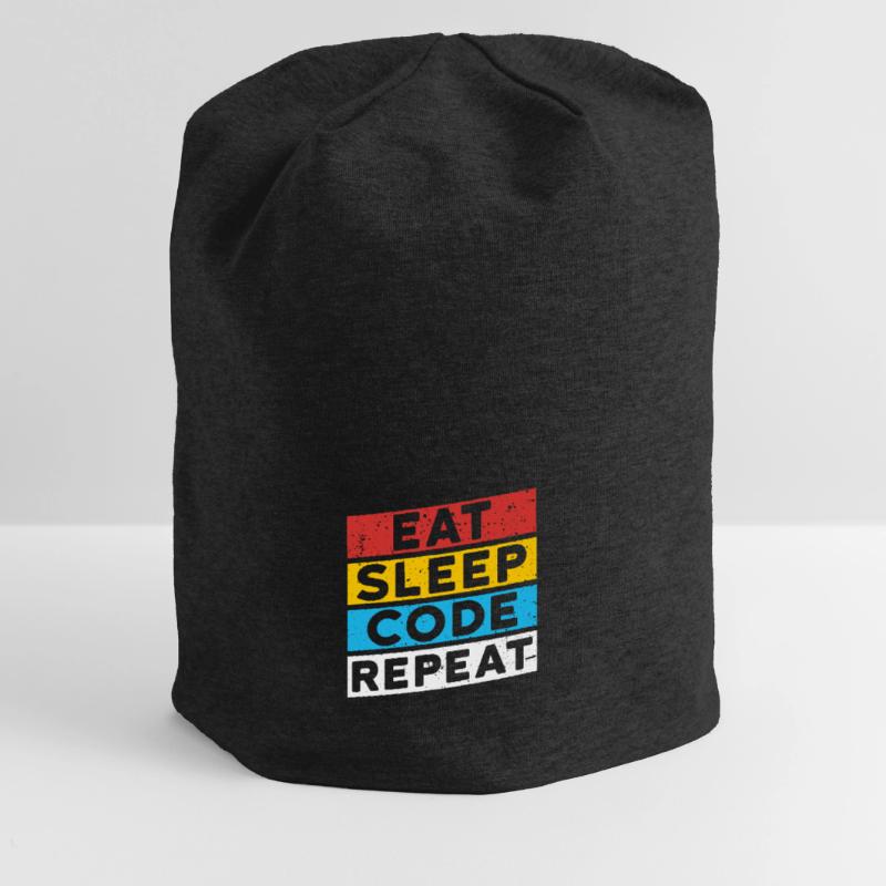 CODE CODER CODING Saying | EAT SLEEP CODE REPEAT Jersey Beanie