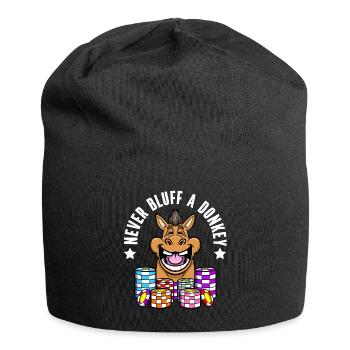 Poker Player Gambling Never Bluff A Donkey Poker - Jersey Beanie - black - Front
