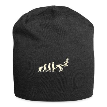 Schachspieler Schachspiel Schachbrett Evolution - Jersey-Beanie - Anthrazit - Vorne