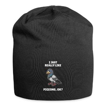 Birds Birding Gift I Just Really Like Pigeons OK - Jersey-Beanie - Schwarz - Vorne