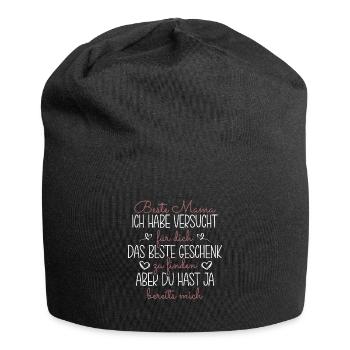 Beste Mama - Jersey-Beanie - Schwarz - Vorne