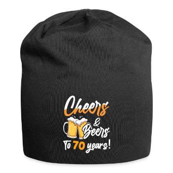 Cheers and Beers to 70 Years 70 Birthday - Jersey Beanie - black - Front