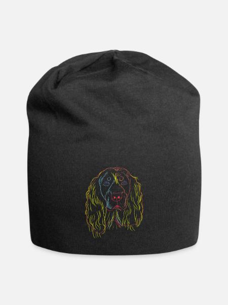 Bunter Hund Epagneul Picard - Jersey-Beanie - Schwarz