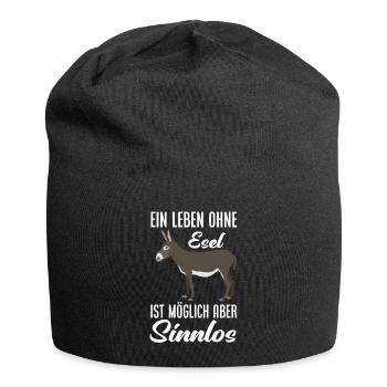 Ein Leben Ohne Esel Ist Möglich Aber Sinnlos Esel - Jersey-Beanie - Schwarz - Vorne