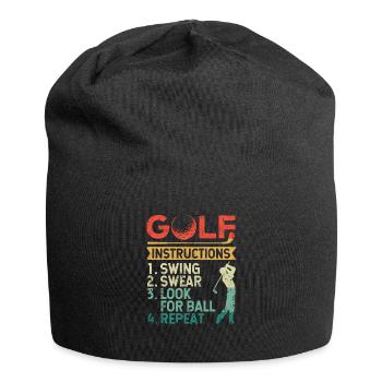 Golf Instructions Swing Oath Search Ball Repeat - Bonnet en jersey - noir - Devant