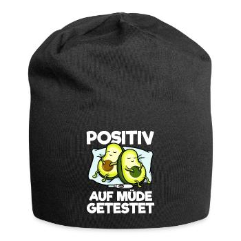 Avocado Positiv Auf Müde Getestet Schlafshirt - Jersey-Beanie - Schwarz - Vorne