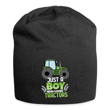 Farm Farmer Rancher Drive Just Boy Loves Tractor - Jersey-Beanie - Schwarz - Vorne