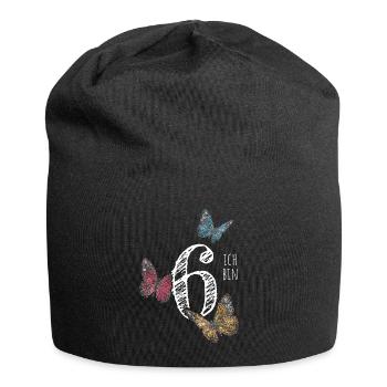 Sechster Geburtstag 6. Geburtstagshirt - Jersey-Beanie - Schwarz - Vorne