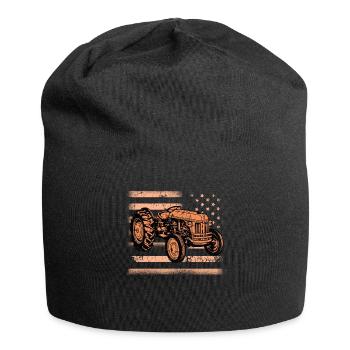 Farm Farmer Rancher Drive Tracteur drapeau américain - Bonnet en jersey - noir - Devant