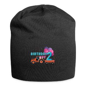 Birth Born Age 2 Year Old Boy Farmer Ranch Tractor - Jersey-Beanie - Schwarz - Vorne