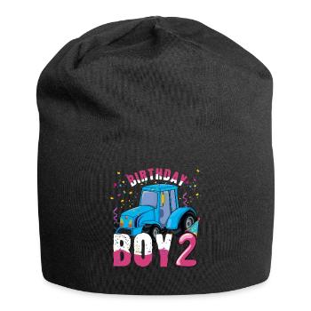 Naissance garçon Né 2 ans Agriculteur Ranch Tracteur - Bonnet en jersey - noir - Devant