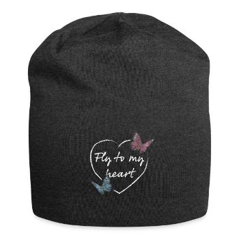 Schmetterlinge Blumenladen Gärtnerei - Jersey-Beanie - Anthrazit - Vorne