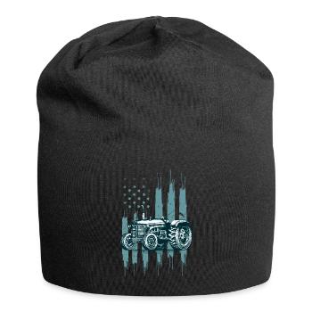 Farm Farmer Rancher Drive US Flag American Tractor - Bonnet en jersey - noir - Devant