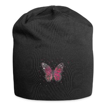 Schmetterling Schmetterlinge Floristin - Jersey-Beanie - Schwarz - Vorne