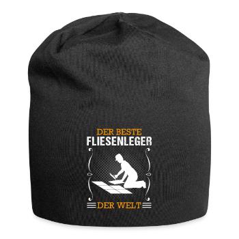Fliesenleger Beruf Ausbildung Handwerker Geschenk - Jersey-Beanie - Schwarz - Vorne