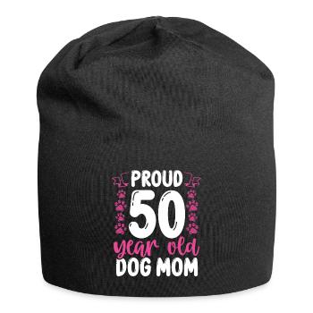 Fier chien de 50 ans Maman Amoureux des chiens 50e anniversaire - Bonnet en jersey - noir - Devant