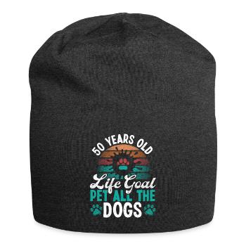 50ème anniversaire Animal tous les chiens Chien Papa 50 ans - Bonnet en jersey - charbon - Devant