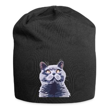 Britische kurzhaar Katze - Jersey-Beanie - Schwarz - Vorne