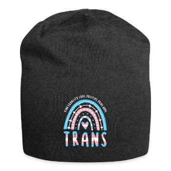 Trans dit Trans Pride Transgenre Rainbow - Bonnet en jersey - charbon - Devant