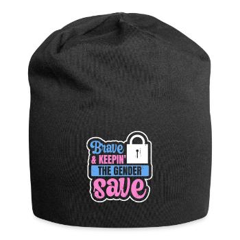 Gender Reveal Design für eine Gender-Hüterin - Jersey-Beanie - Schwarz - Vorne