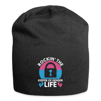 Gender Reveal Design für eine Gender-Hüterin - Jersey-Beanie - Schwarz - Vorne
