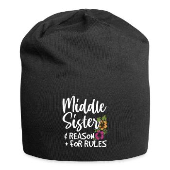Mittlere Schwester & Grund für Regeln Zitat für - Jersey-Beanie - Schwarz - Vorne