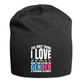 Gender Reveal Zitat für eine Hüterin der - Jersey-Beanie - Schwarz - Vorne