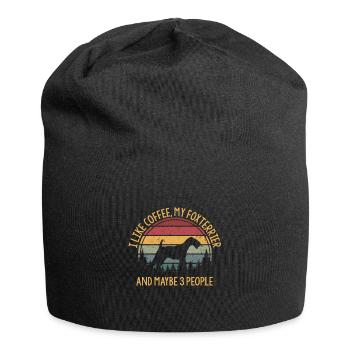 J’aime le café mon foxterrier et peut-être 3 personnes - Bonnet en jersey - noir - Devant