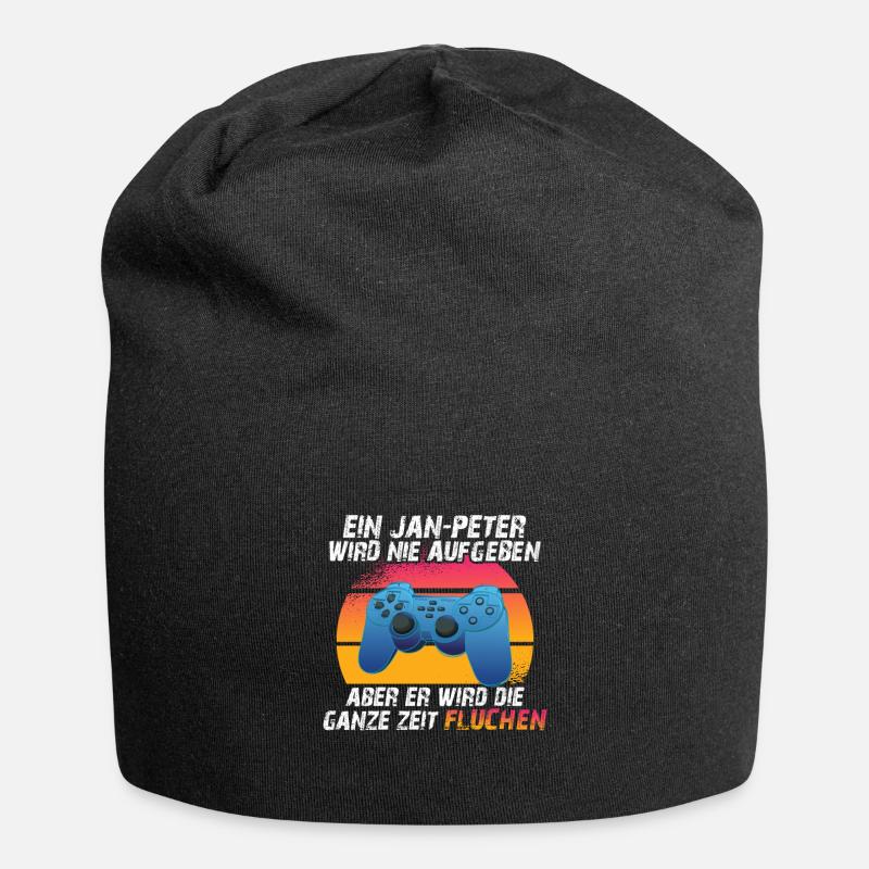 Ein Jan-Peter wird nie aufgeben - Jersey-Beanie - Schwarz