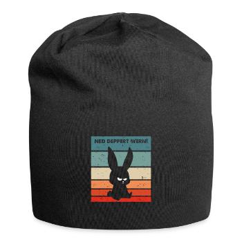 Ned deppert werden lustiger Spruch lustiger Hase - Jersey-Beanie - Schwarz - Vorne