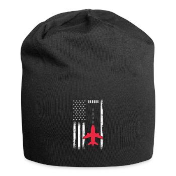 Pilot Flugzeug Fliegen Flieger Geschenk - Jersey-Beanie - Schwarz - Vorne
