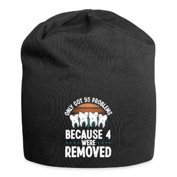 Wisdom Teeth Removal Humor Vintage Tooth Surgery - Jersey Beanie - black - Front