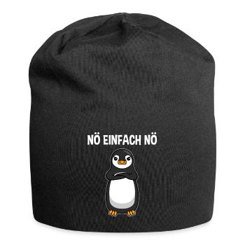 Pinguin Nö Einfach Nö Lustiger Spruch Geschenk - Jersey-Beanie - Schwarz - Vorne