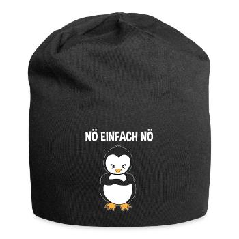 Pinguin Nö Einfach Nö Lustiger Spruch Geschenk - Jersey-Beanie - Schwarz - Vorne