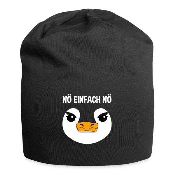 Pinguin Nö Einfach Nö Lustiger Spruch Geschenk - Jersey-Beanie - Schwarz - Vorne