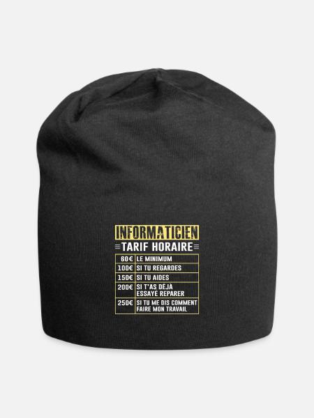 Tarif Horaire D'un Informaticien - Bonnet en jersey - noir