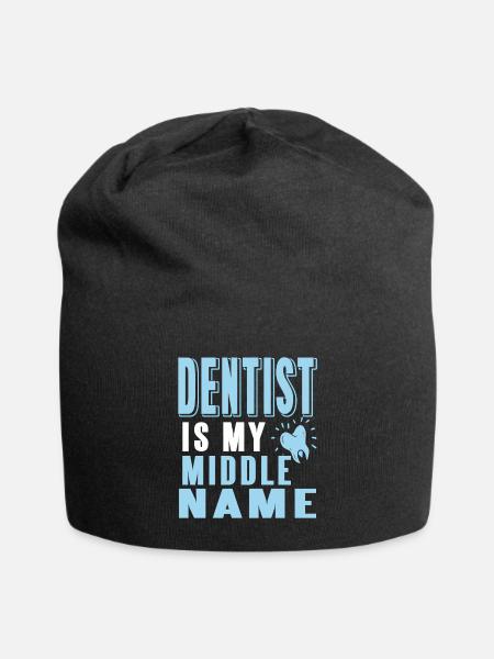Dentist Is My Middle Name Funny Dentist T-Shirt - Jersey-Beanie - Schwarz
