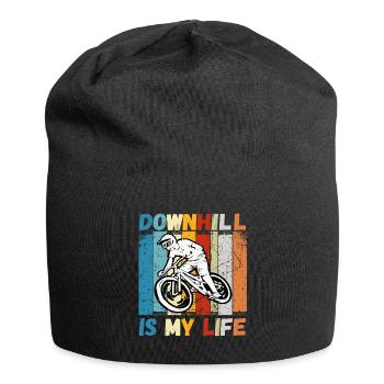 Downhill is My Life MTB RetroVintage - Jersey Beanie - black - Front