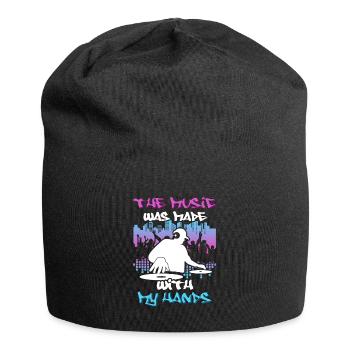 DJ Tshirt pour Party Disc Jockey Rave Techno Mixer - Bonnet en jersey - noir - Devant